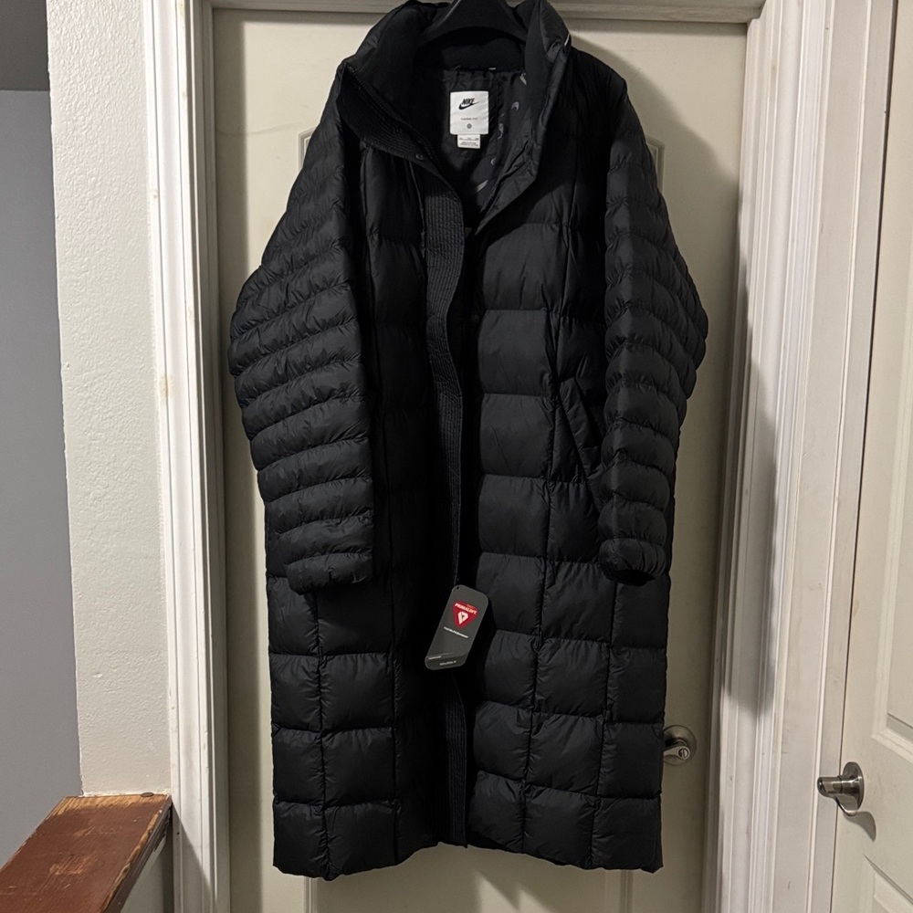 Nike women’s Long Black Puffer Jacket